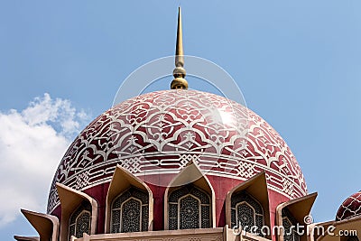 View of Pink mosques or Masjid Putra, Malaysia Stock Photo