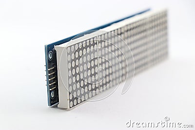 View of the pins from 8x64 led dot matrix display that can be interfaced with programmable micro controllers Stock Photo