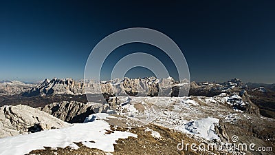 View from Piz de Puez to the Fanes Group Stock Photo