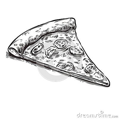 view pizza slice ai generated Cartoon Illustration