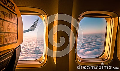 View from the plane window Editorial Stock Photo