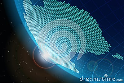View of planet Earth from space on the continent Australia Vector Illustration
