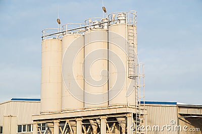 View of the plant for the production of concrete kontsruktsy. Stock Photo