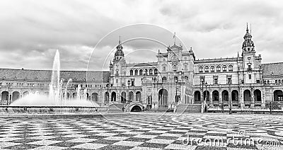 The Plaza de Espana in the Parque de Maria Luisa in Seville in Andalusia Stock Photo