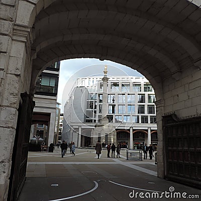View of a plaza from the tunnel Editorial Stock Photo