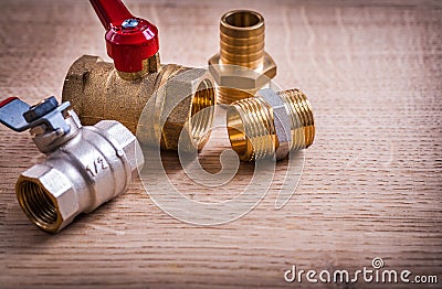 View Plumbing Tools Brass Pipe Connectors On Stock Photo