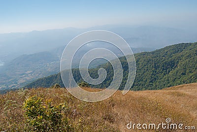 View point on the mountain beautiful nature for travel adventur Stock Photo