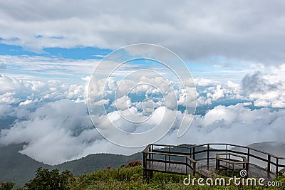 View point at top of giew mae pan, doi inthanon national park in Stock Photo