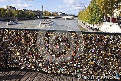 View from Pont des Arts in Paris Editorial Stock Photo