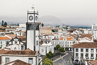 View of the Ponta Delgada - San Miguel Island, Azores, Portugal. Travel. Stock Photo