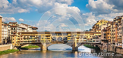 View of the Ponte Vecchio in Florence Italy Stock Photo