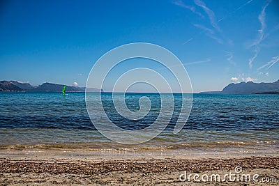 View from port de pollenÃ§a mallorca. Beach in Mallorca Stock Photo