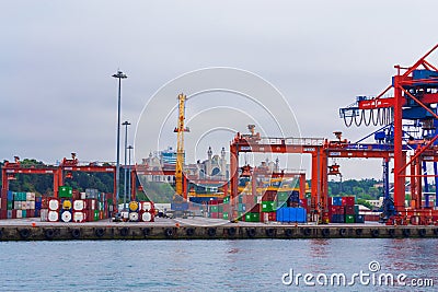 View of Port of Haydarpasa cargo seaport Istanbul Turkey Editorial Stock Photo