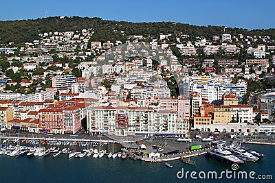 View of port of Nice, city in South France, French riviera Editorial Stock Photo