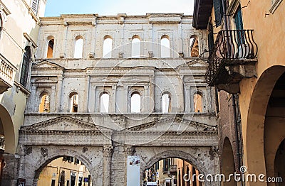 View of Porta Borsari, Verona Editorial Stock Photo