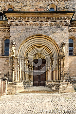 View at the Portal of Cathedral in Bamberg, Germany Stock Photo