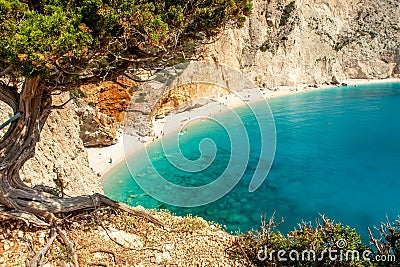 View of porto Katsiki beach, Lefkada Greece Stock Photo