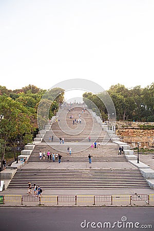 View of the Potemkin steps in Odessa Editorial Stock Photo