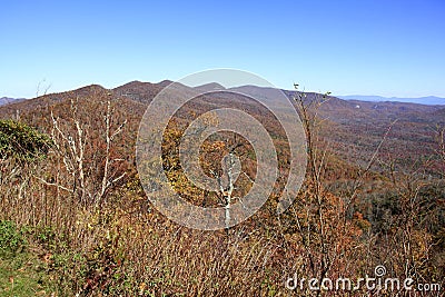 View from Pounding Mill Overlook in North Carolina Stock Photo