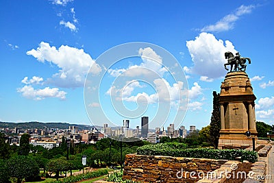 View of Pretoria with the Delville Wood War Memorial, South Africa. Editorial Stock Photo