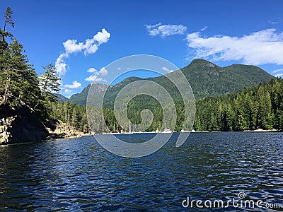 View of Prideaux Haven, in Desolation Sound, British Columbia, C Stock Photo