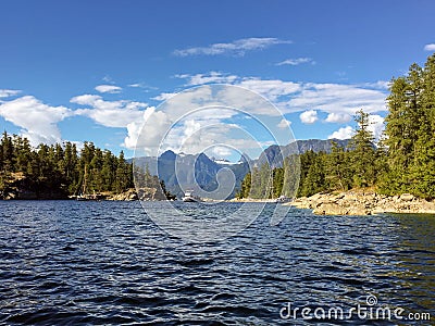 View of Prideaux Haven, in Desolation Sound, British Columbia, C Stock Photo