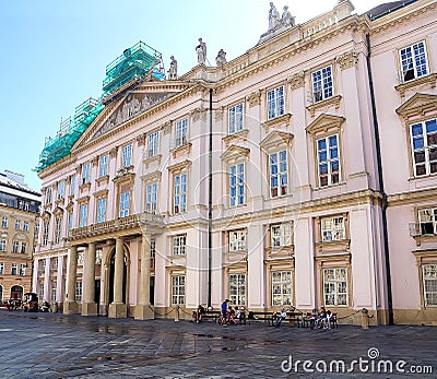 View of the Primates Palace in the old city centre. One of the most beautiful classicist buildings in Slovakia, Bratislava Editorial Stock Photo