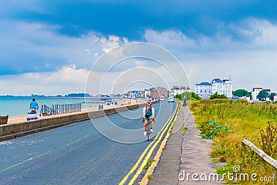 View of Princes Parade along Hythe beach England Editorial Stock Photo