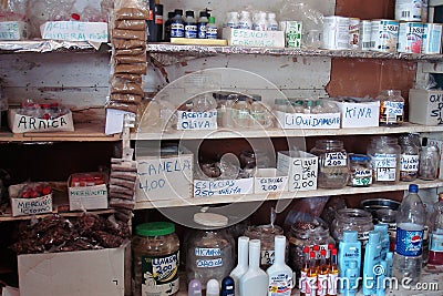 Old pharmacy in Honduras, Botica poor old town drug store Editorial Stock Photo