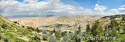 View of the promised land as seen from Mount Nebo in Jordan Stock Photo
