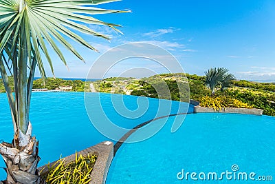 View of public water pool at Boracay island Stock Photo