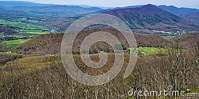 View of Purgatory Mountain and James River - 2 Stock Photo