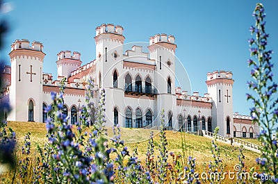 Puslowski palace in Kosava in summertime, Belarus Stock Photo