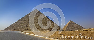 View of the pyramids in Giza, Kairo, Egypt Stock Photo