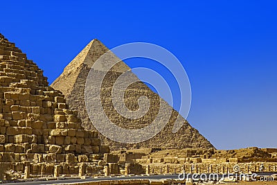 View of the pyramids in Giza, Kairo, Egypt Stock Photo