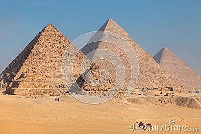 View of the Pyramids near Cairo city in Egypt Stock Photo