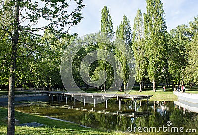 View of Quinta das Conchas (Shell Park) a park and garden in the eastern area of Lisbon, Portugal Stock Photo