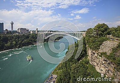 View of Rainbow Bridge from Niagara falls, NY, USA Editorial Stock Photo
