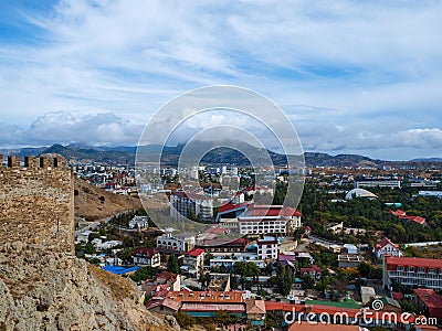 View from the ramparts of the ancient Stock Photo