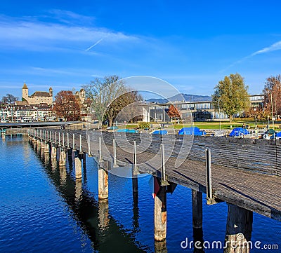 View in Rapperswil, Switzerland Editorial Stock Photo