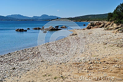 View of Razza di Junco beach, Costa Smeralda Stock Photo