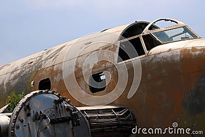 CRASHED WRECK OF VINTAGE B-34 VENTURA BOMBER ON DISPLAY AT THE SOUTH AFRICAN AIR FORCE MUSEUM Editorial Stock Photo