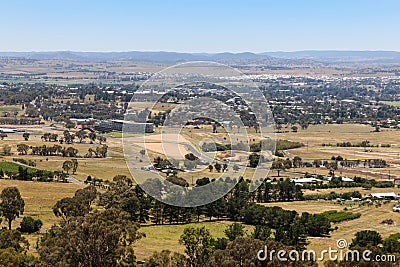 Bathurst - NSW Australia view from Mount Panorama. Stock Photo
