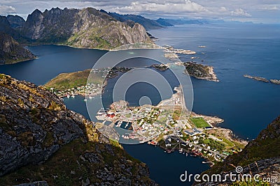 View from the reinebringen in norway Stock Photo