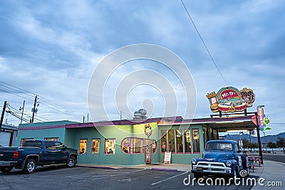 View of restaurant at Kingman, is a city along Route 66, in northwestern Arizona Editorial Stock Photo