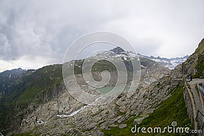 View of rhone glacier from Furkapass, Switzerland Stock Photo