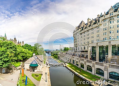 View at the Rideau Canal in Ottawa - Canada Stock Photo