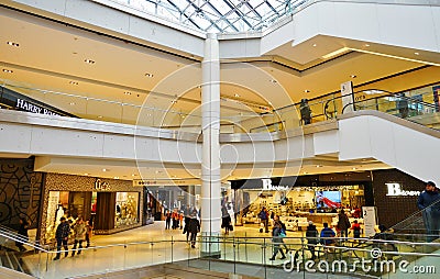 View of the Rideau Centre shopping mall in downtown Ottawa, Canada Editorial Stock Photo