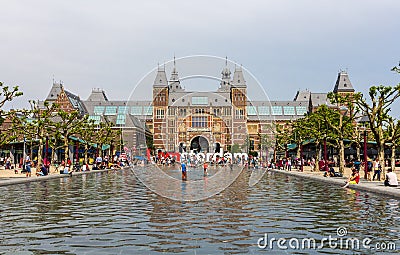 View of Rijksmuseum in Amsterdam Editorial Stock Photo