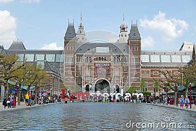 View of Rijksmuseum in Amsterdam Editorial Stock Photo